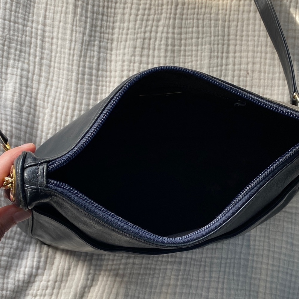 Paloma Picasso Dark Blue Leather Shoulder Bag - Picture 7 of 13